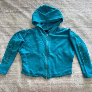 Diesel Kids Blue Hoodie Jacket, Size 10